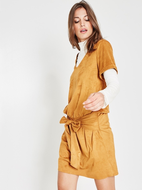 

promod Women Khaki Solid Empire Dress