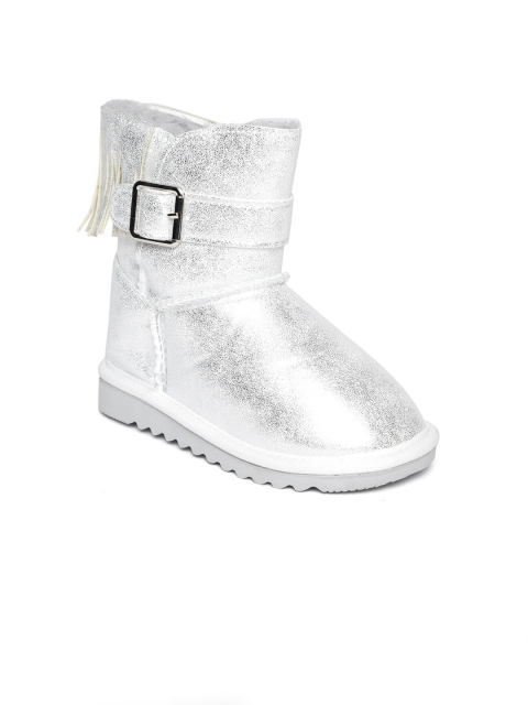 

United Colors of Benetton Girls Silver-Toned Mid-Top Uggs