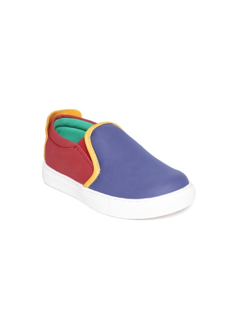 

United Colors of Benetton KIds Blue & Red Colourblocked Slip-On Sneakers
