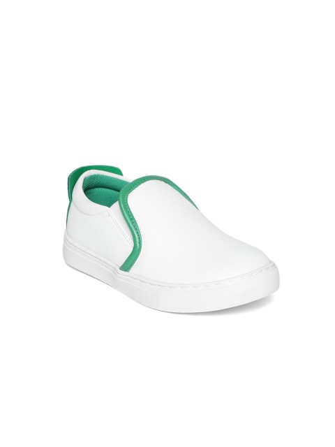 

United Colors of Benetton Kids White Slip-On Sneakers