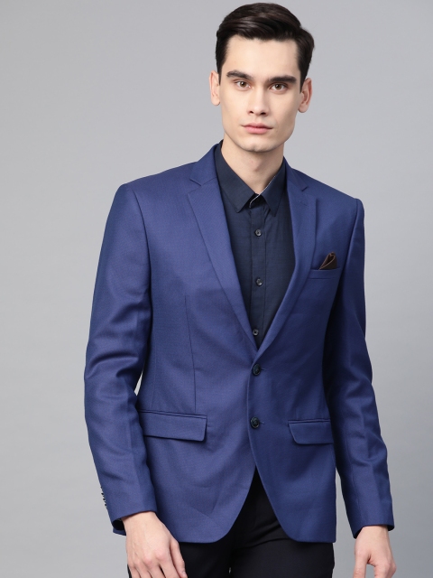 

Park Avenue Men Blue Self-Design Neo Fit Single-Breasted Blazer