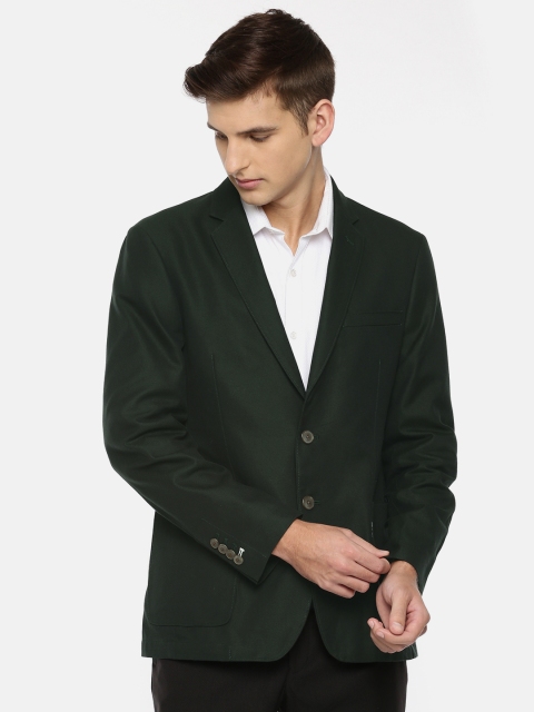 

Raymond Men Green Single-Breasted Formal Pure Cotton Blazer