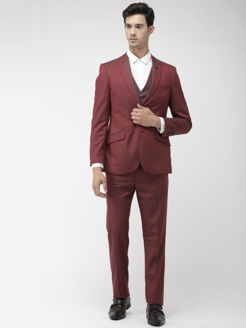 

Raymond Men Maroon Solid Single-Breasted Contemporary Fit Formal Suit