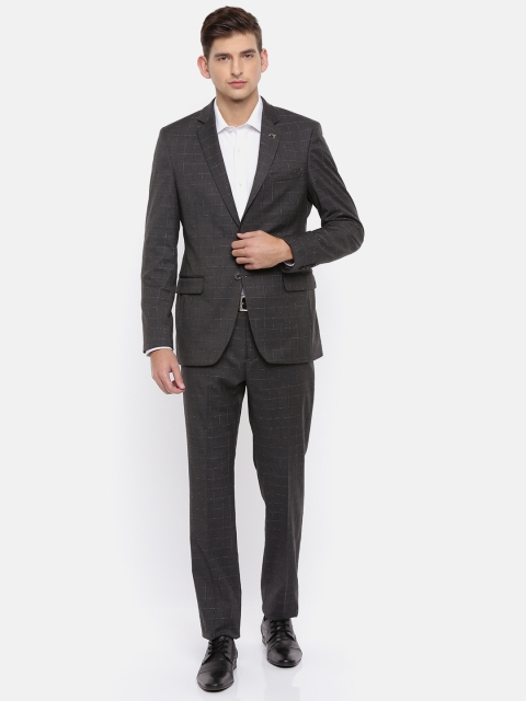 

Raymond Men Grey Checked Slim Fit Single-Breasted Formal Suit