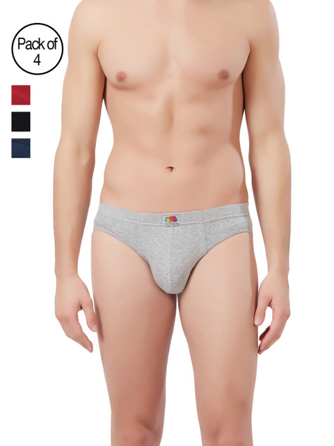 

Fruit of the loom Men Pack of 4 Basic Briefs MHB02-4P-C2, Red