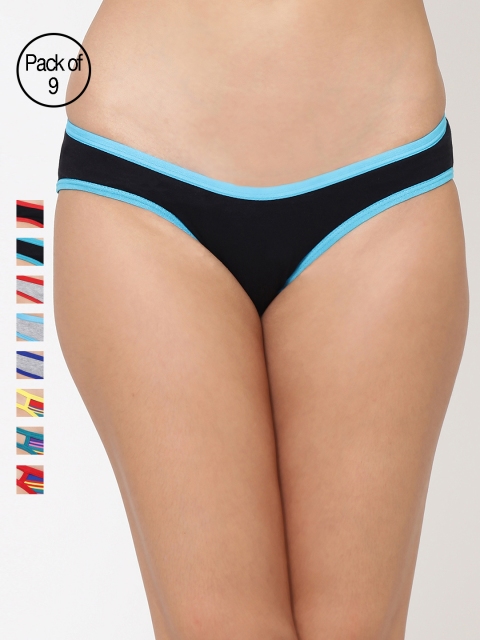 

Leading Lady Women Pack of 9 Bikini Briefs Desire-Mp02-tstripes-9-XXL, Multi