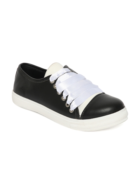 

ESTATOS Women Black Leather Sneakers