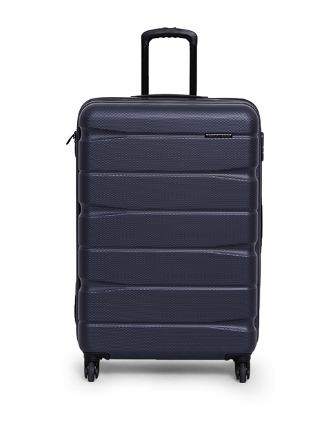 

Teakwood Leathers Unisex Blue Solid Medium Trolley Bag