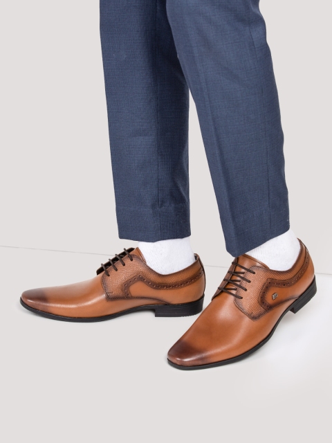 

ID Men Tan Brown Leather Formal Derbys