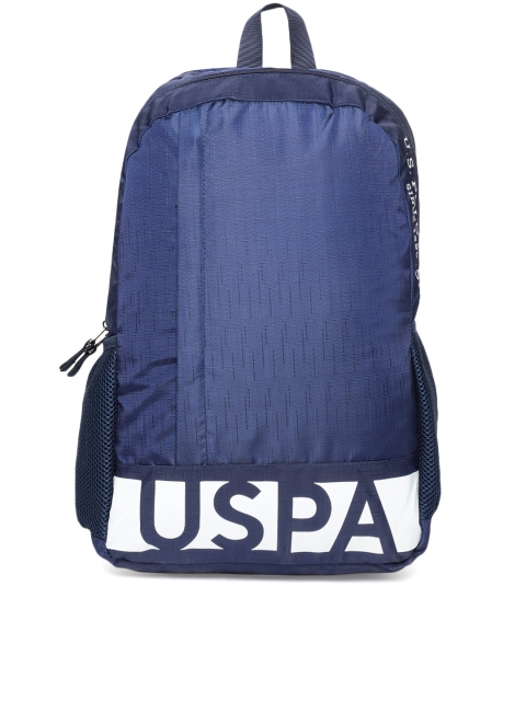 

U.S. Polo Assn. Men Navy Blue Brand Logo Printed Backpack