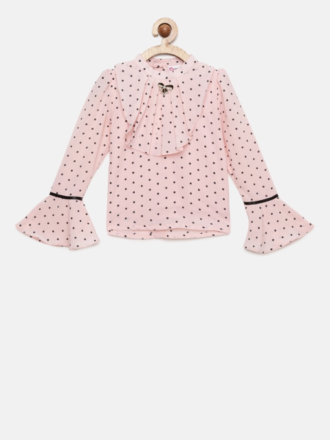 

Peppermint Girls Peach-Coloured Printed Top