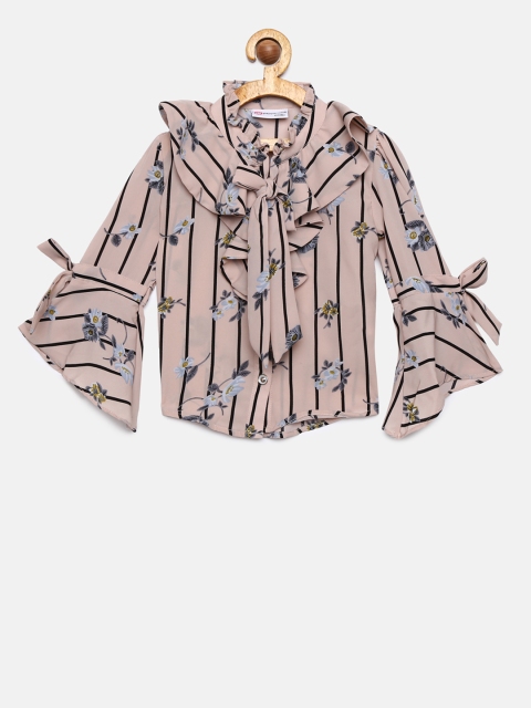 

Peppermint Girls Peach-Coloured Printed Top, Pink