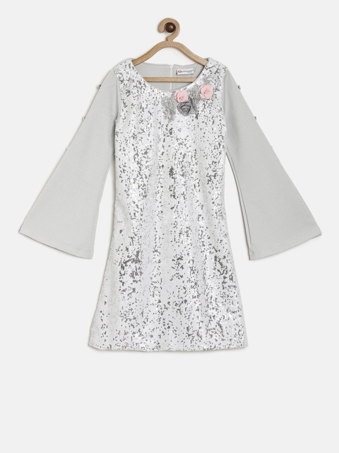 

Peppermint Girls Silver-Toned Embellished Sheath Dress