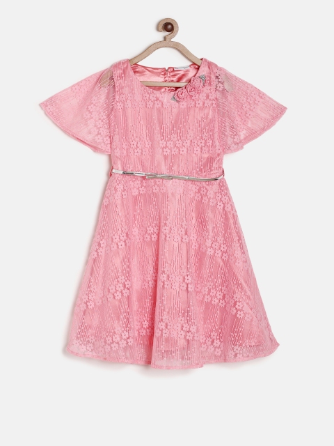 

Peppermint Girls Pink Solid Fit and Flare Dress