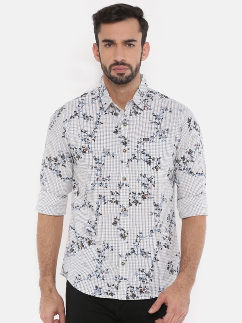 

The Indian Garage Co Men White Regular Fit Printed Casual Shirt