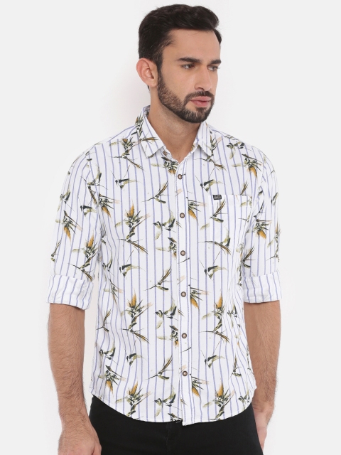

The Indian Garage Co Men White Regular Fit Printed Casual Shirt