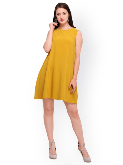 

Smarty Pants Women Mustard Yellow Solid A-Line Dress