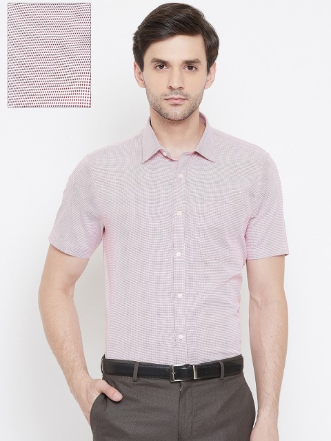 

Blackberrys Men White & Red Slim Fit Self Design Formal Shirt