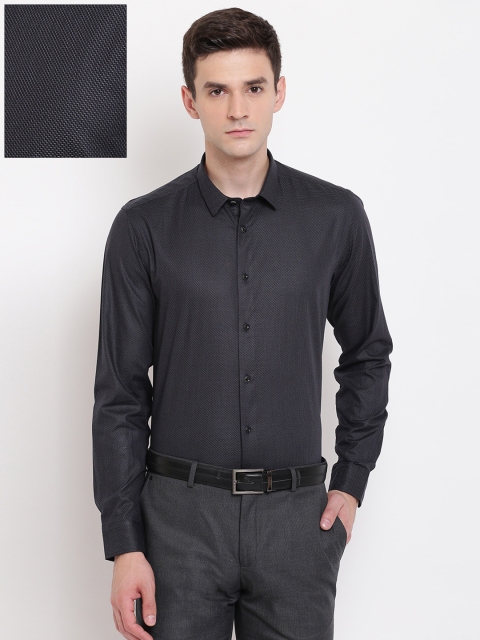 

Blackberrys Men Black Slim Fit Self Design Formal Shirt
