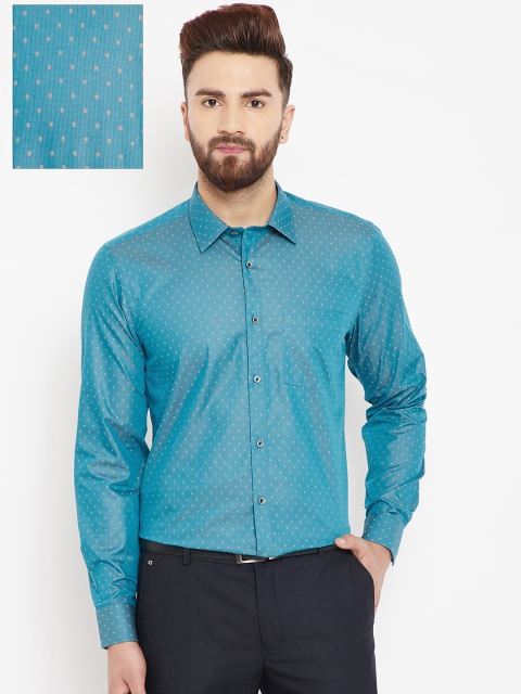 

Blackberrys Men Blue Slim Fit Self Design Formal Shirt