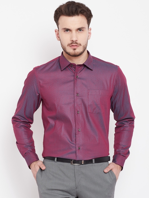 

Blackberrys Men Purple Slim Fit Dual-Toned Self-Design Party Shirt