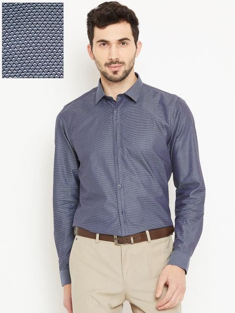 

Blackberrys Men Grey Slim Fit Printed Formal Shirt
