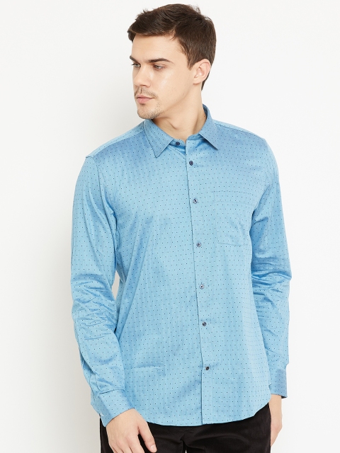 

Blackberrys Men Blue Slim Fit Self Design Casual Shirt