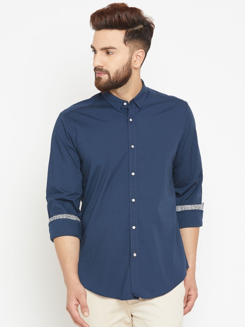 

Blackberrys Men Navy Slim Fit Solid Casual Shirt, Navy blue