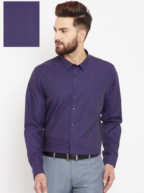 

Blackberrys Men Purple Slim Fit Self Design Formal Shirt