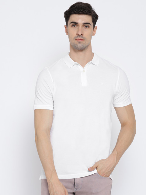 

Blackberrys Men White Solid Polo Collar T-shirt