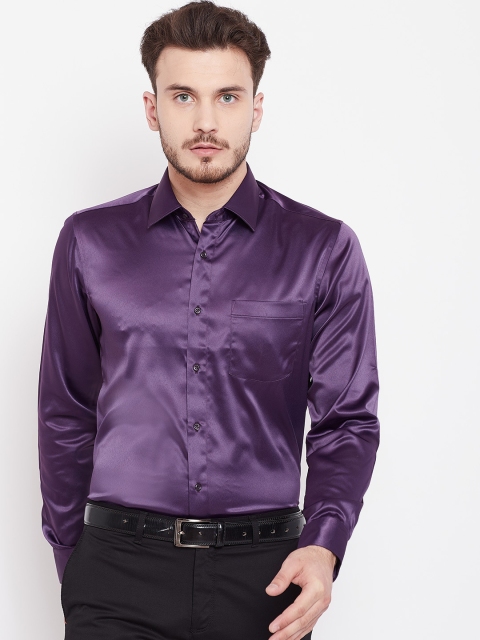 

Blackberrys Men Purple Slim Fit Solid Party Shirt