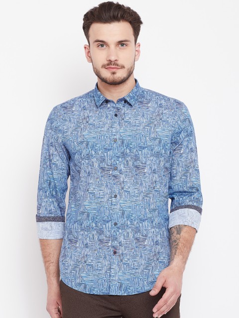 

Blackberrys Men Blue Slim Fit Printed Casual Shirt