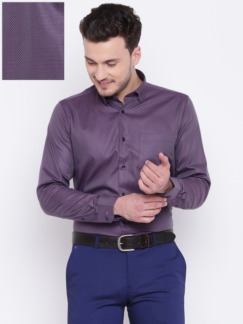 

Blackberrys Men Purple Slim Fit Self-Design Formal Shirt