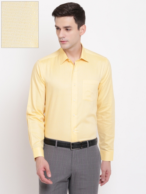 

Blackberrys Men Yellow Slim Fit Self Design Formal Shirt