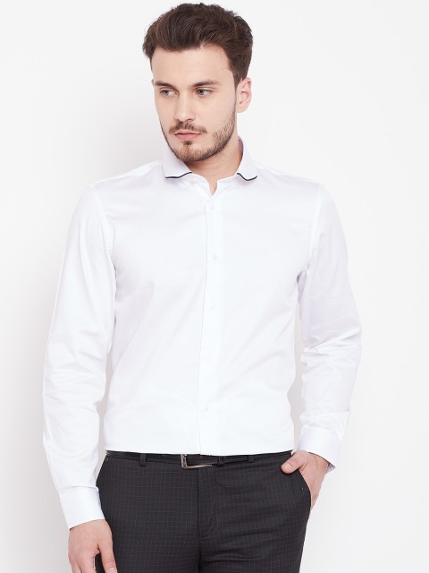 

Blackberrys Men White Slim Fit Solid Party Shirt