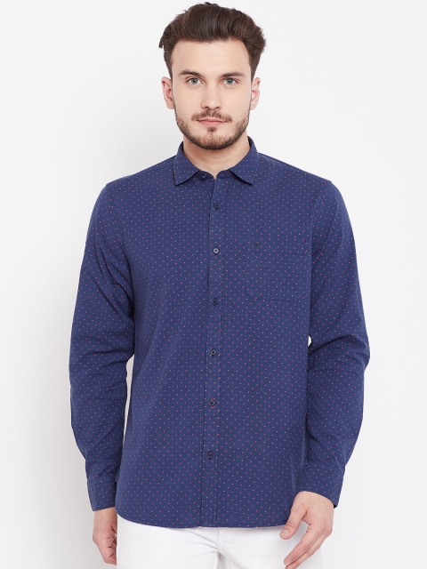 

Blackberrys Men Navy Blue Slim Fit Printed Casual Shirt