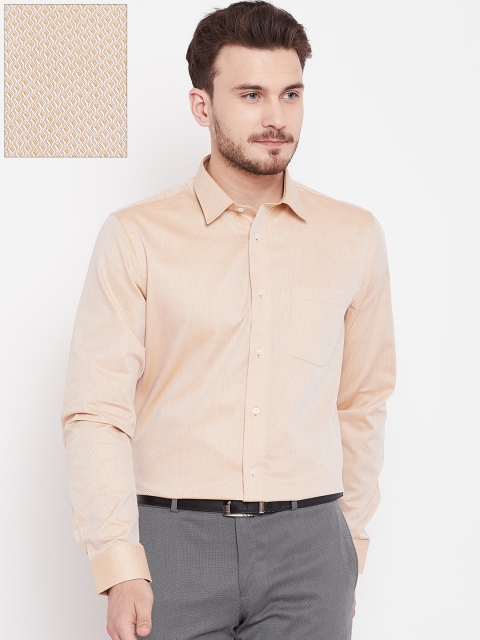 

Blackberrys Men Beige Slim Fit Self Design Formal Shirt