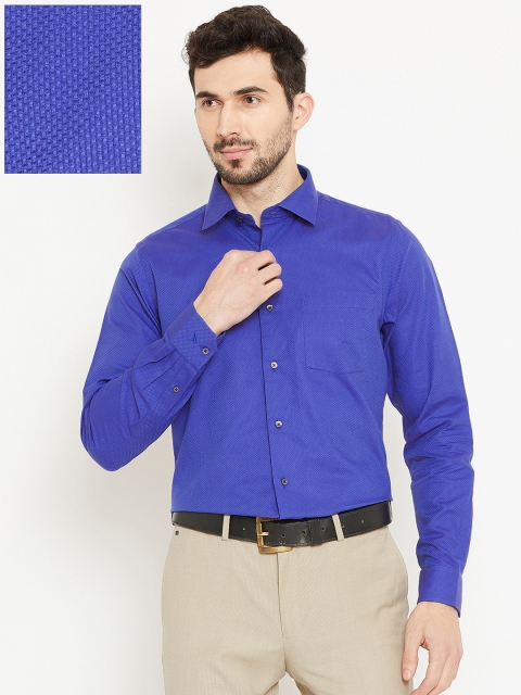 

Blackberrys Men Blue Slim Fit Self Design Formal Shirt