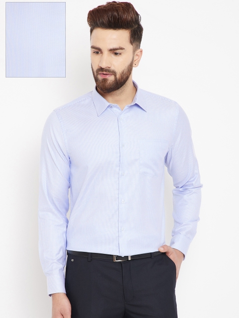 

Blackberrys Men Blue & White Slim Fit Self Design Formal Shirt