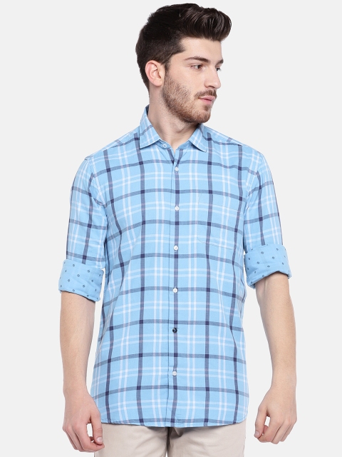 

Blackberrys Men Blue Slim Fit Checked Casual Shirt