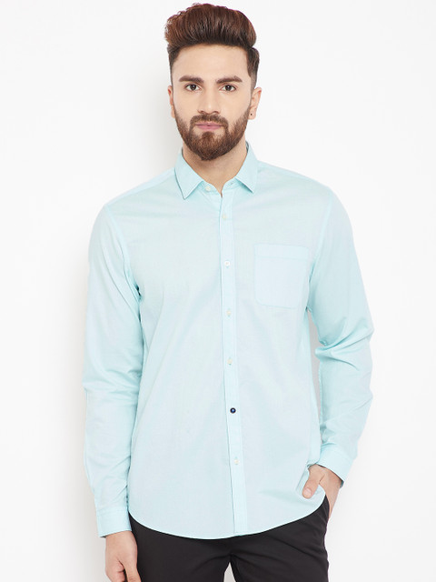

Blackberrys Men Blue Slim Fit Self Design Casual Shirt
