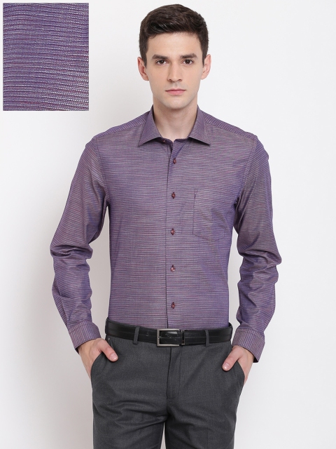 

Blackberrys Men Purple Slim Fit Striped Formal Shirt