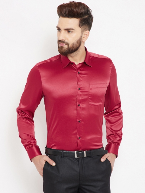 

Blackberrys Men Red Slim Fit Solid Party Shirt