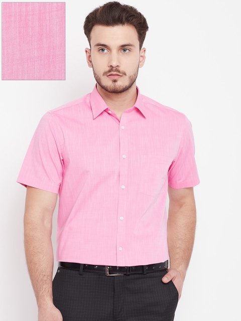 Blackberrys Men Pink Slim Fit Solid Formal Shirt
