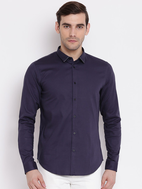 

Blackberrys Men Navy Blue Slim Fit Solid Casual Shirt