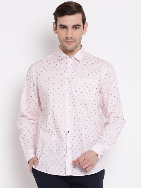 

Blackberrys Men Orange & White Slim Fit Printed Casual Shirt