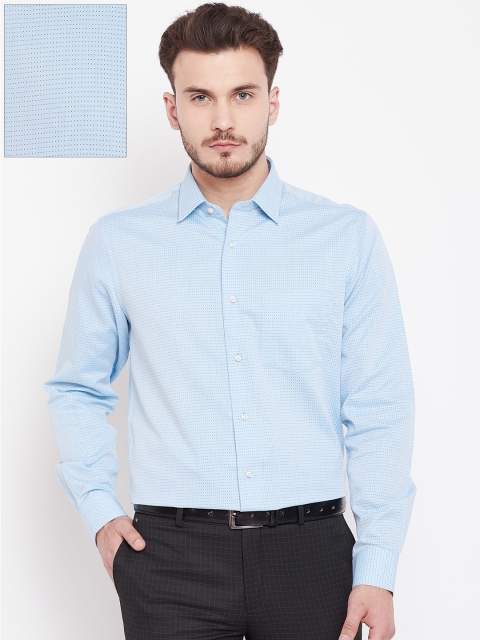 

Blackberrys Men Blue Smart Fit Self Design Formal Shirt