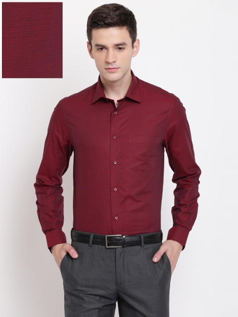 

Blackberrys Men Maroon Slim Fit Self Design Formal Shirt