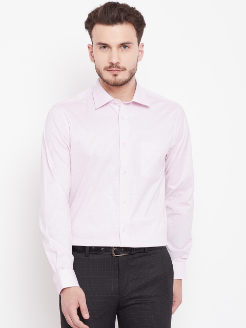 

Blackberrys Men Pink Slim Fit Self Design Formal Shirt