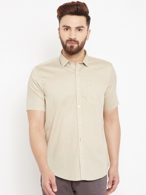 

Blackberrys Men Beige Slim Fit Solid Casual Shirt